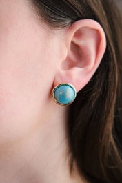 Heliophilia Silver Pendientes de Latón con Circonio Dorado